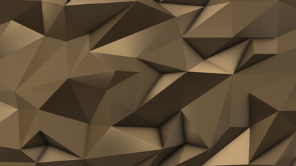 Gold abstract low poly triangle field