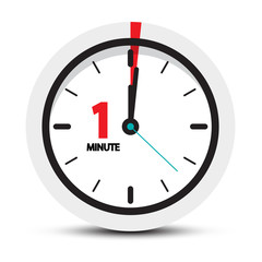 Canvas Print - One Minute Clock Icon