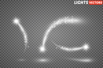 light glow effect stars bursts with sparkles isolated on transparent background.
