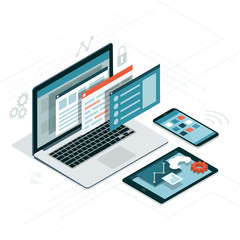 Wall Mural - web developing and coding