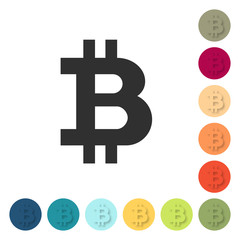 Wall Mural - Farbige Buttons - Bitcoin