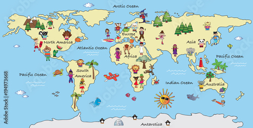 Fototapeta mapa świata dla dzieci  mapa-swiata