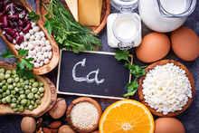Set Of Food That Is Rich In Calcium.