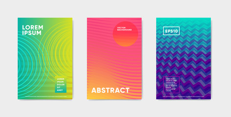 Wall Mural - Bright color abstract pattern background with line gradient texture for minimal cover design