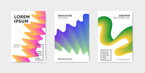 Wall Mural - Modern abstract covers set with futuristic design. Trendy twisting shapes on minimal design