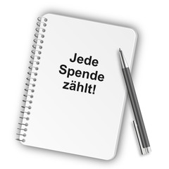 Sticker - Notizblock Hochformat 05 - Jede spende zählt