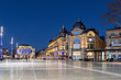 Place de la Comedie at dusk - large square in the center of Montpellier, Occitanie, France