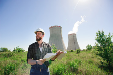 Wall Mural - The engineer reads the instruction