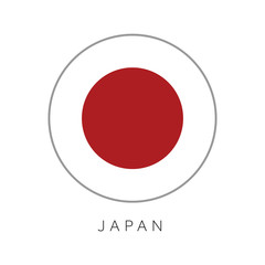 Wall Mural - Japan flag round circle vector icon