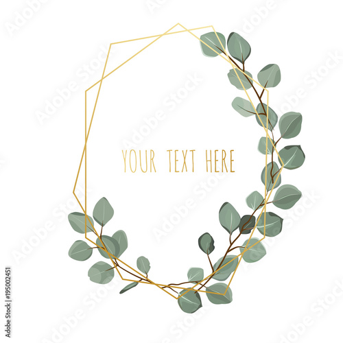 Stylish floral vector design round frame.