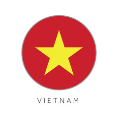 Wall Mural - Vietnam flag round circle vector icon