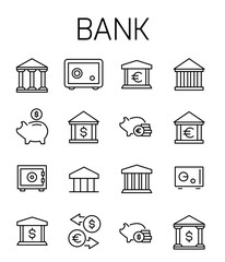 Poster - Bank related vector icon set. 