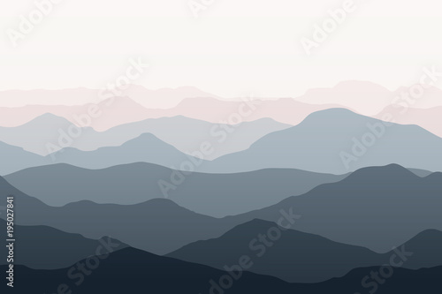 Beautiful Mountains Landscape Nature Background Vector