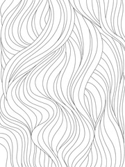 abstract wavy background. monochrome pattern with waves or hair. black and white vector illustration