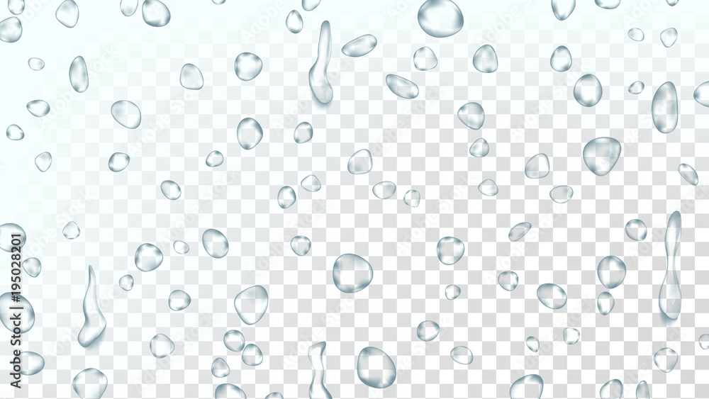 Water Drops Background Vector. Clean Fresh Water. Abstract Bubble ...