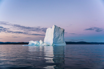 Wall Mural - iceberg in greenland's white night.