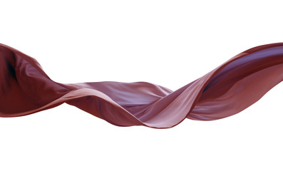 cloth wave movement in the air on white background