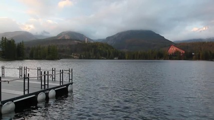 Wall Mural - Autumn scenery on Strbske Pleso. Slovakia.Strbske Pleso is a favorite ski, tourist, and health resort in the High Tatras, Slovakia located on the lake by the same name