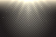 © alexandertrou - Realistic soft sunshine light effect. Vector sunlight isolated on transparent background. Warm glow. Summer sun rays. Decorative Element for your design. Eps 10
