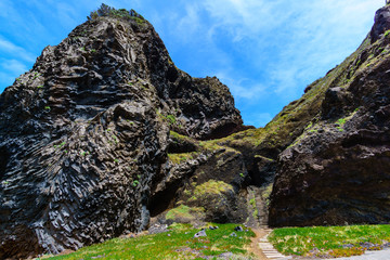 Highest peak trail with tunnel in Madeira, Portugal