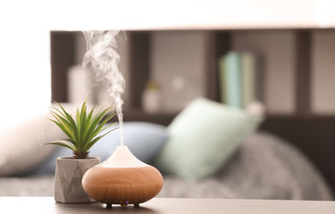aroma lamp on table
