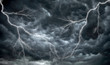 canvas print picture - Dark, ominous rain clouds and lightning