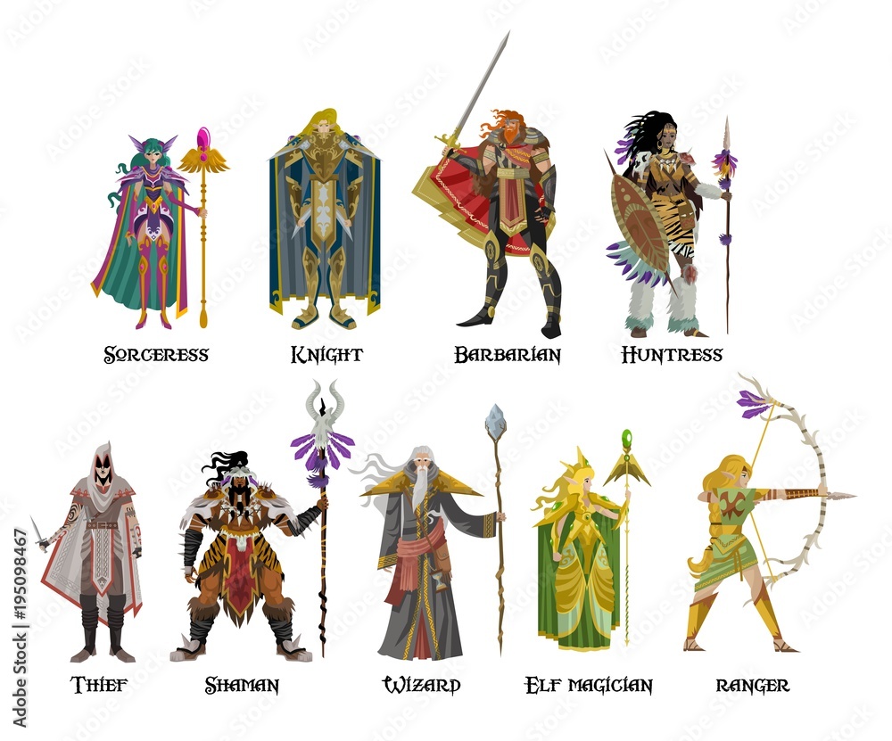 rpg role classes characters Stock Vector | Adobe Stock