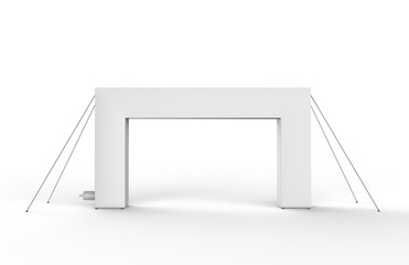 Wall Mural - White Blank Inflatable square Arch Tube or Event Entrance Gate. 3d render illustration.