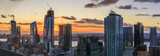 Fototapeta Miasta - View to Manhattan at sunset, New York, USA