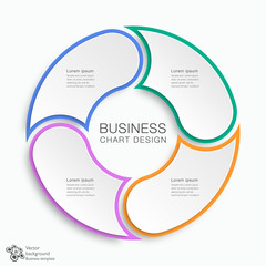 Wall Mural - Business Chart Design 4-Step #Vector Graphics