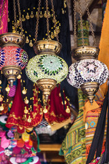 Traditional Turkish souvenirs, arabic interior decorative lamps