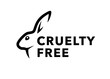 Cruelty free concept logo design with rabbit symbol. Not tested on animals icon. Vector illustration.