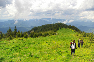 mountain scene in Ceahlau massif, Romanian Carpathians