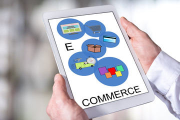 E-commerce concept on a tablet