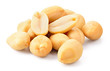 Peanuts isolated on white background. Heap of nuts. Full depth of field.