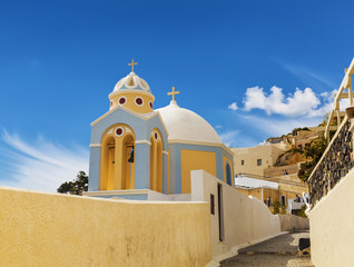 Wall Mural - A Greek Orthodox Church in Fira on Santorini island in Greece