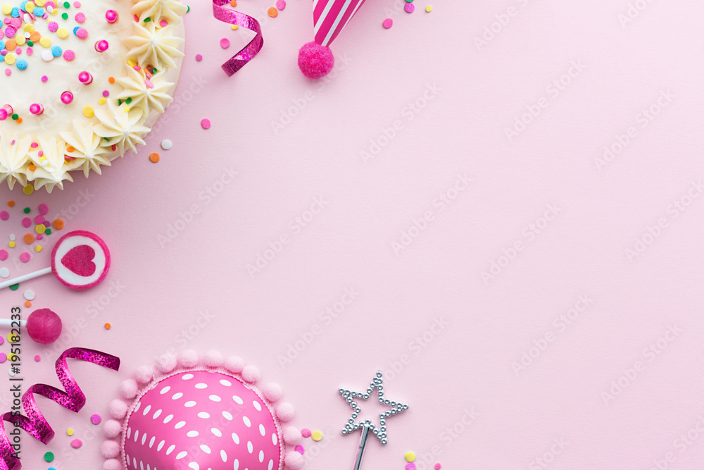 Pink birthday background Stock Photo | Adobe Stock