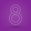 Number eight. International Women's Day. 8 March. Flat design, vector illustration
