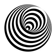 Optical Illusion Black And White Circles Cone