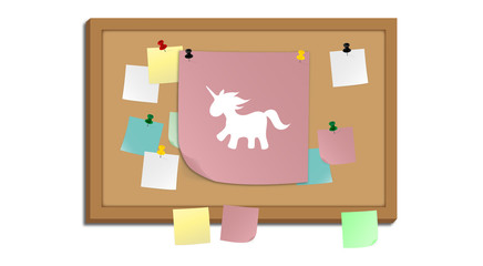 Sticker - Pinnwand - Einhorn