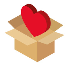 Box Carton With Heart Vector Illustration Design