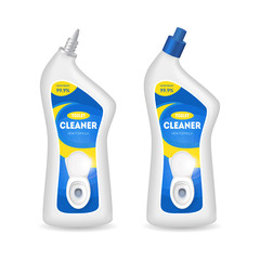 Poster - Realistic Detailed 3d Bottles with Toilet Cleaner. Vector