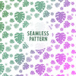 Seamless pattern of leaves different colors on white background