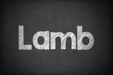 Lamb on Textured Blackboard.