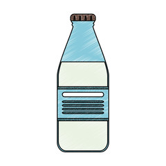 Sticker - Milk glass bottle vector illustration graphic design