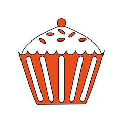 Poster - Cupcake sweet dessert vector illustration graphic design