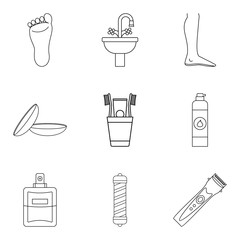 Sticker - Neat icons set, outline style