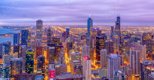 Plakat Chicago Skyline at Sunrise