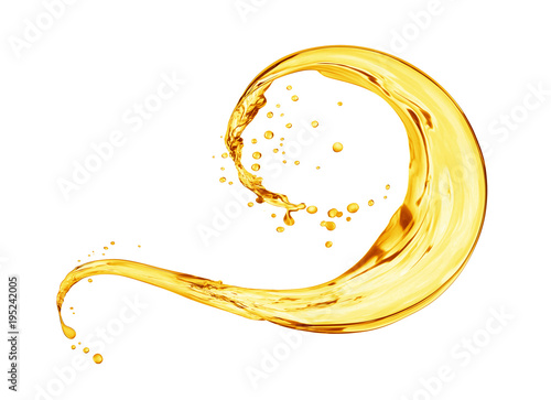 Cuadros en Lienzo Splash of oily liquid close-up isolated on white background
