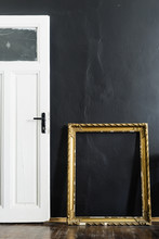 Door And Frame In Black Interior